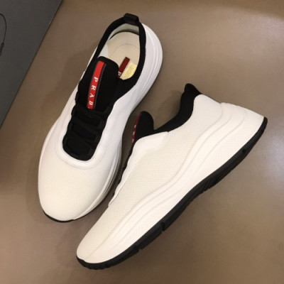 Prada 2019 Mens Casual Logo Leather  Two-tone Runner  - 프라다 남성 캐쥬얼 로고 레더 투톤 러너 Pra0643x.Size(240 - 275).화이트/블랙