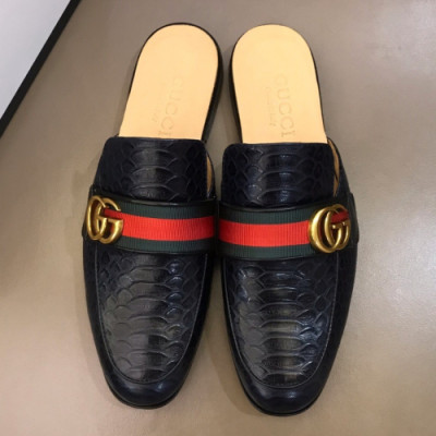 [커스텀급]Gucci 2019 Mens Vintage GG Logo Stripe Blopper-mule - 구찌 남성 GG 빈티지 로고 스트라이프 블로퍼뮬 Guc01196x.Size(240 - 275).다크네이비