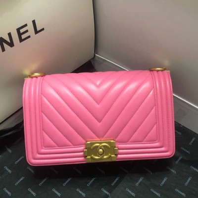 Chanel 2019 Leboy Chain Shoulder Bag,25CM - 샤넬 2019 르보이 체인 숄더백  67086 - CHAB0770,25CM,핑크