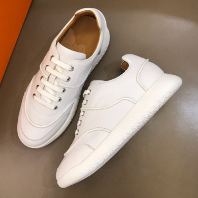 Hermes 2019 Mens Parfunms Business Leather Sneakers - 에르메스 남성 비지니스 레더 스니커즈 Her0291x.Size(240 - 270).화이트