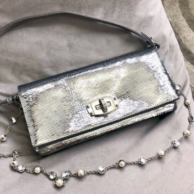 MiuMiu 2019 Matelasse Spangle Tote Shoulder Cross Bag,28cm - 미우미우 2019 마틀라세 스팽글 토트 숄더 크로스백,5BD233, MIUB0317 , 28cm,실버