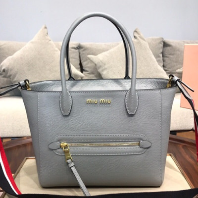 MiuMiu 2019 Tote Shoulder Cross Bag,26cm - 미우미우 2019 토트 숄더 크로스백,5BG137, MIUB0329, 26cm,그레이