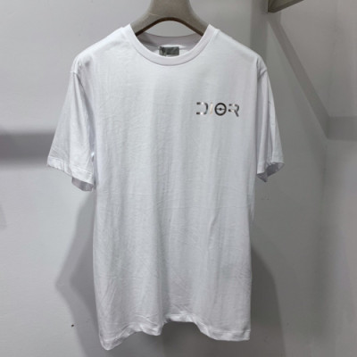 Dior 2019 Mm/WmLogo Cotton Short Sleeved  Oversize Tshirt - 디올 남자 로고 코튼 오버사이즈 반팔티 Dio0307x.Size(s - xl).화이트