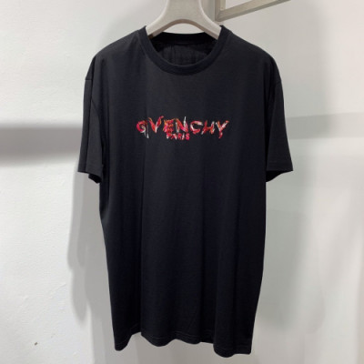 Givenchy 2019 Mens Logo Oversize Cotton Short Sleeved Tshirt - 지방시 남성 로고 오버사이즈 코튼 반팔티 Giv0175x.Size(xs - l).블랙