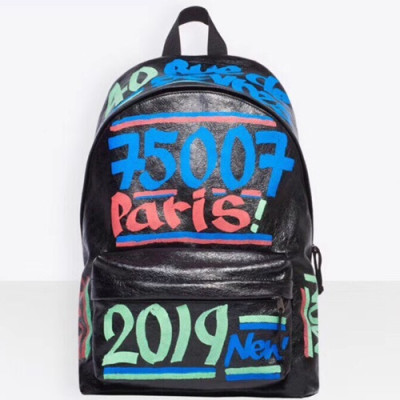 Balenciaga 2019 Leather Back Pack - 발렌시아가 2019 남여공용 레더 백팩,BGB0321,블랙