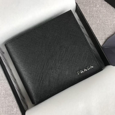 Prada 2019 Mens Saffiano Leather Wallet 2MO513 -프라다 남성 사피아노 레더 반지갑 PRAW0081, 11CM,블랙