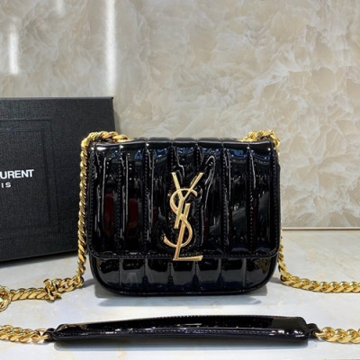 Saint Laurent Women Vicky Mini Chain Shoulder Bag,17.5CM - 입생로랑 여성용 비키 미니 체인 숄더백 538439 , SLB0336, 17.5CM,블랙