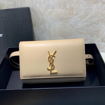 Saint Laurent 2019 Leather Belt Bag,18CM - 입생로랑 2019 여성용 레더 벨트백 534395 , SLB0345,18CM,베이지