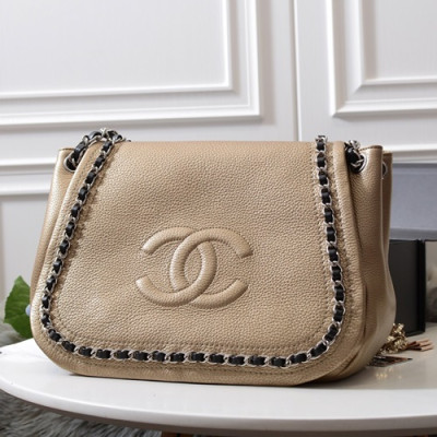 Chanel 2019 Leather Chain Shoulder Bag,30CM - 샤넬 2019 레더 체인 숄더백 CHAB0807,30CM,베이지