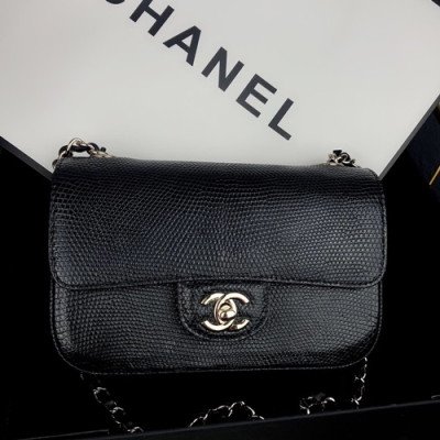 Chanel 2019 Lizard Leather Chain Shoulder Bag - 샤넬 2019 리저드 레더 체인 숄더백 CHAB0810,블랙(금장)