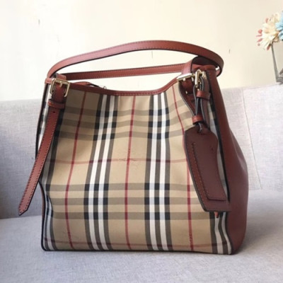 Burberry 2019 Tote Shoulder Shopper Bag, 26cm - 버버리 2019 토트 숄더 쇼퍼백,BURB0306,26cm,레드브라운+베이지