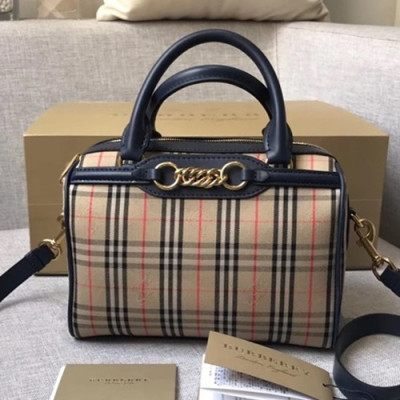 Burberry 2019 Tote Shoulder Bag,23/31CM - 버버리 2019 여성용 토트 숄더백,BURB0309,23/31CM,블루+베이지