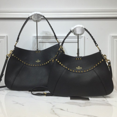 Valentino 2019 Garavani Twinkle Studs Leather Tote Shoulder Shopper Bag,35/42CM - 발렌티노 2019 가라바니 튕클 스터드 레더 토트 숄더 쇼퍼백,VTB0684,35/42CM,블랙