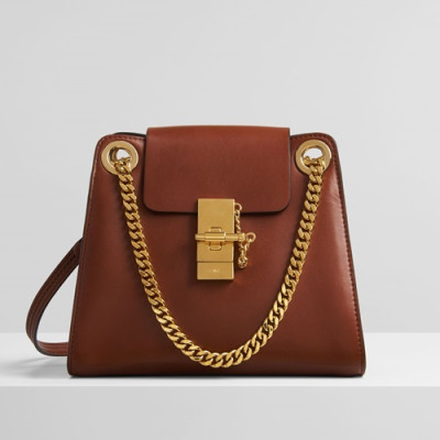 Chole 2019 Annie Leather Shoulder Bag, 22cm -  끌로에 2019 애니 레더 숄더백,CLB0119,22cm,브라운