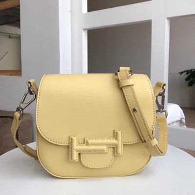 Tod's 2019 Double T Leather Shoulder Bag,22cm - 토즈 2019 더블 티 레더 숄더백,TODB0010,22cm,옐로우