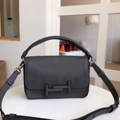 Tod's 2019 Double T Leather Small Tote Shoulder Bag,22cm - 토즈 2019 더블 티 레더 스몰 토트 숄더백,TODB0016,22cm,그레이