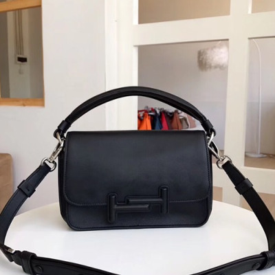 Tod's 2019 Double T Leather Small Tote Shoulder Bag,22cm - 토즈 2019 더블 티 레더 스몰 토트 숄더백,TODB0017,22cm,블랙