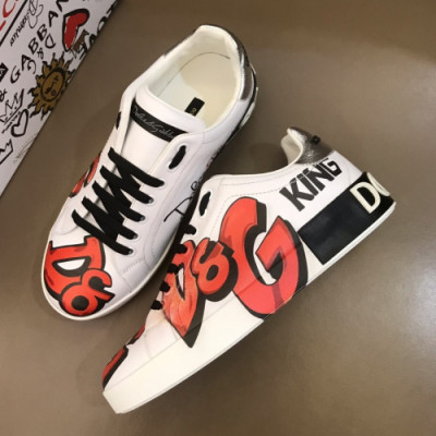 [커스텀급]Dolce&Gabbana 2019 Mens Graffity Pearl Leather Sneakers - 돌체앤가바나 2019 남성 그래피티 진주 레더 스니커즈 Dol03x.Size(240 - 275).화이트