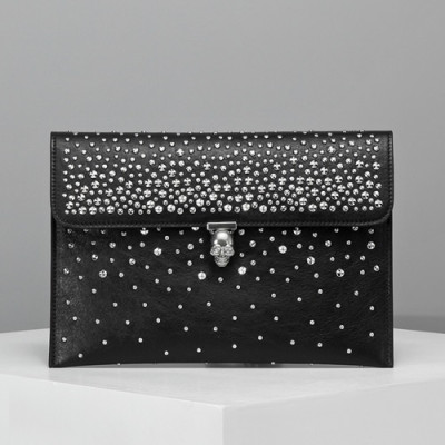 Alexander Mcqueen 2019 Leather Clutch Bag ,28.5CM - 알렉산더 맥퀸 2019 레더 남여공용 클러치백 MQB0011 ,28.5cm,블랙