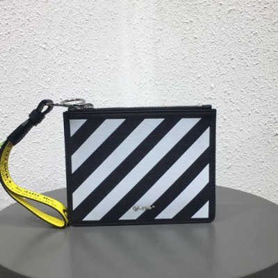 Off White 2019 Leather Mini Clutch Bag,18.5cm - 오프화이트 2019 레더 남여공용 미니 클러치백 OFFB0018,18.5cm,블랙