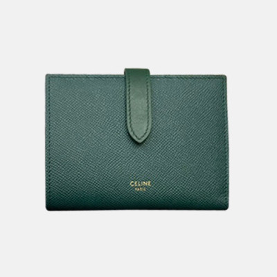 Celine 2019 Ladies Wallet,14cm - 셀린느 2019 여성용 레더 중지갑,CELW0008,14cm.그린