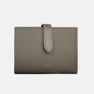 Celine 2019 Ladies Wallet,14cm - 셀린느 2019 여성용 레더 중지갑,CELW0010,14cm.그레이