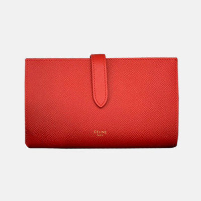 Celine 2019 Ladies Wallet,19cm - 셀린느 2019 여성용 레더 장지갑,CELW00021,19cm.레드