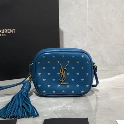 Saint Laurent 2019 Leather Shoulder Cross Bag,14CM - 입생로랑 2019 레더 여성용 숄더 크로스백,452317, SLB0408,14CM,블루