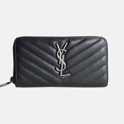 Saint Laurent 2019 Ladies Zip Round Wallet - 입생로랑 2019 여성용 지퍼 라운드 장지갑 SLW0021.블랙