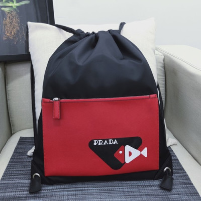 Prada 2019 Nylon&Leather Back Pack ,43CM - 프라다 2019 나일론&레더 남여공용 백팩 PRAB0047,43CM,블랙+레드