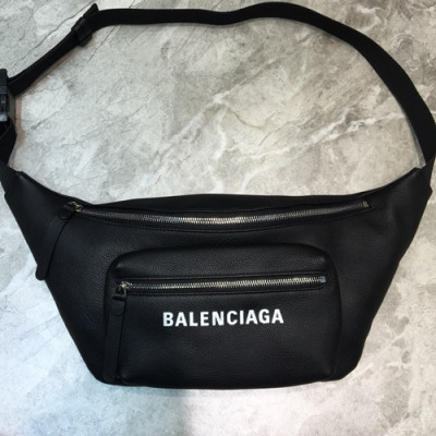 Balenciaga 2019 Leather Hip Sack,25CM - 발렌시아가 2019 레더 남여공용 힙색,BGB0352,25CM,블랙