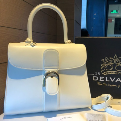 Delvaux 2019 Brillant Leather Tote Shoulder Bag,28 CM - 델보 2019 브리앙 레더 토트 숄더백,DVB0317.28 CM,화이트