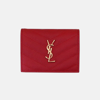 Saint Laurent 2019 Ladies  Wallet / Coin Purse,530841 - 입생로랑 2019 여성용 반지갑 / 코인 퍼스 SLW0025,11cm,레드