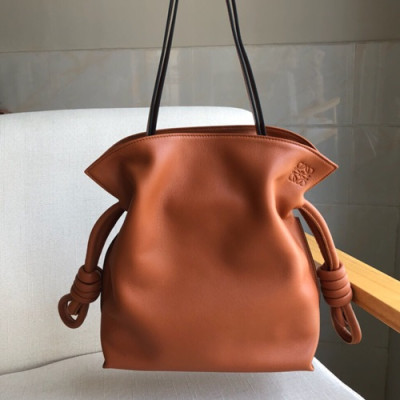 Loewe 2019 Flamenco Knot Small Tote Shoulder Bag, 29.5CM - 로에베 2019 플라멩고 노트 스몰 토트 숄더백 ,LOEB0093, 29.5CM, 브라운