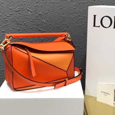 Loewe 2019 Puzzle Small Shoulder Bag, 24CM - 로에베 2019 퍼즐 스몰 숄더백 ,LOEB0161, 24CM,오렌지