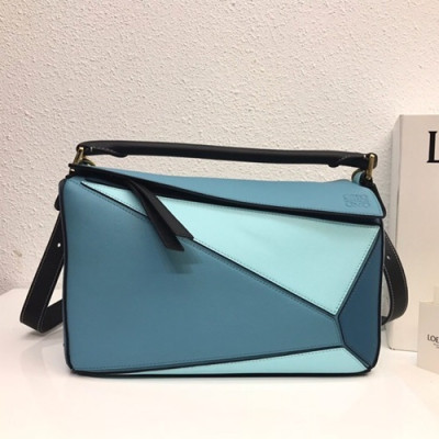 Loewe 2019 Puzzle Medium Shoulder Bag, 29CM - 로에베 2019 퍼즐 미듐 숄더백 ,LOEB0175, 29CM,블루