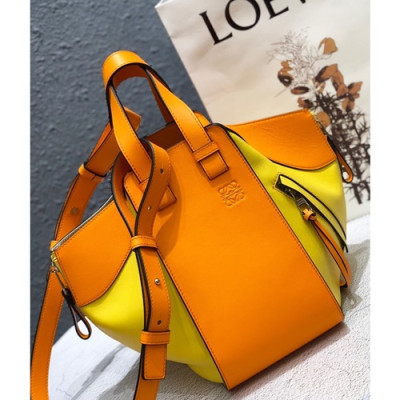 Loewe 2019 Hammock Small Tote Shoulder Bag, 29CM - 로에베 2019 해먹 스몰 토트 숄더백 ,3047-LOEB0281, 29CM, 오렌지+옐로우