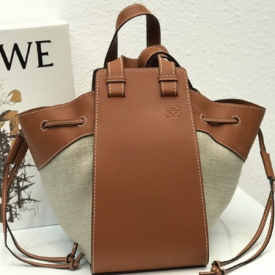 Loewe 2019 Hammock Large Tote Shoulder Bag, 32CM - 로에베 2019 해먹 라지 토트 숄더백 ,10392-LOEB0299, 32CM, 브라운