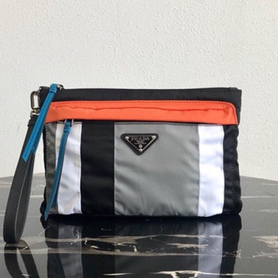 Prada 2019 Nylon Mens Clutch Bag ,28CM - 프라다 2019 나일론 남성용 클러치백 2NH007-2,28CM,그레이