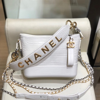 Chanel 2018 Gabrielle Hobo Leather Shoulder Bag ,20CM - 샤넬 2018 가브리엘 호보 레더 숄더백,CHAB0857,20CM,화이트