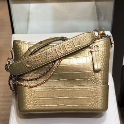 Chanel 2018 Gabrielle Hobo Leather Shoulder Bag ,28CM - 샤넬 2018 가브리엘 호보 레더 숄더백,CHAB0859,28CM,옐로우골드