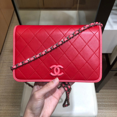 Chanel 2019 WOC Chain Cross Bag,19CM - 샤넬 2019 WOC 체인 크로스백,CHAB0879,19CM,레드