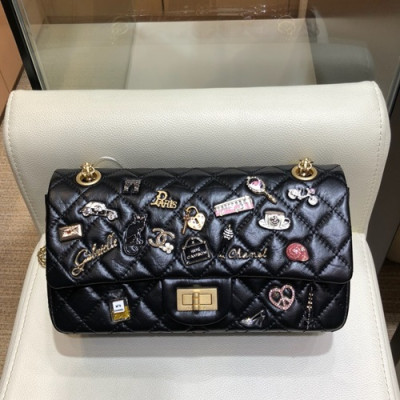 Chanel 2019 Women Leather Chain Shoulder Bag ,24CM - 샤넬 2019 여성용 레더 체인 숄더백,CHAB0911,24CM,블랙