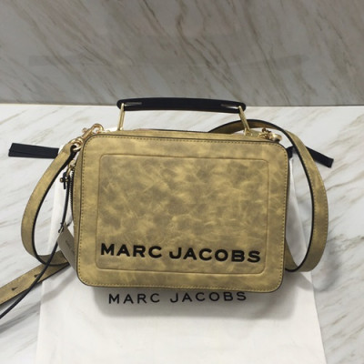 Mark Jacobs 2019 Leather Women Box Tote Shoulder Bag,23cm - 마크제이콥스 2019 레더 여성용 박스 토트 숄더백,MJB0083 ,23cm,머스타드