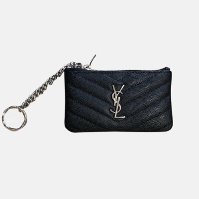 Saint Laurent 2019 Ladies  Key Pouch / Coin Purse,438386 - 입생로랑 2019 남여공용 키 파우치 / 코인 퍼스 SLW0043,13cm,블랙