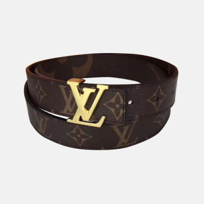 Louis vuitton 2019 Mm/Wm Initial Logo Buckle Leather Belt - 루이비통 남자 이니셜 로고 버클 레더 벨트 Lou01184x.Size(4.0cm).브라운금장