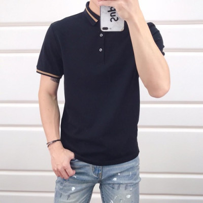 Burberry 2019 Mens Logo Polo Cotton Short Sleeved Tshirt - 버버리 남성 로고 폴로 코튼 반팔티 Burpt0010.Size(M - 3XL).블랙