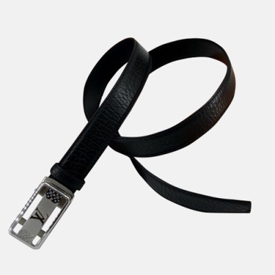 Louis vuitton 2019 Mens Initial Logo Buckle Leather Belt - 루이비통 2019 남성용 이니셜 로고 버클 레더 벨트 LOUBT0007.Size(3.5cm).블랙