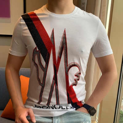 Mocler 2019 Mens Logo Cotton Short Sleeved T-shirt - 몽클레어 남성 로고 반팔티 MocTS0032.Size(M - 3XL).화이트