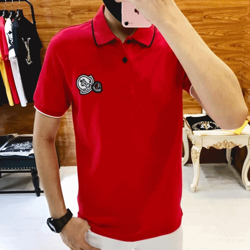 Mocler 2019 Mens Logo Cotton Short Sleeved POLO T-shirt - 몽클레어 남성 로고 폴로 반팔티 MocTS0052.Size(M -3XL).블랙,레드